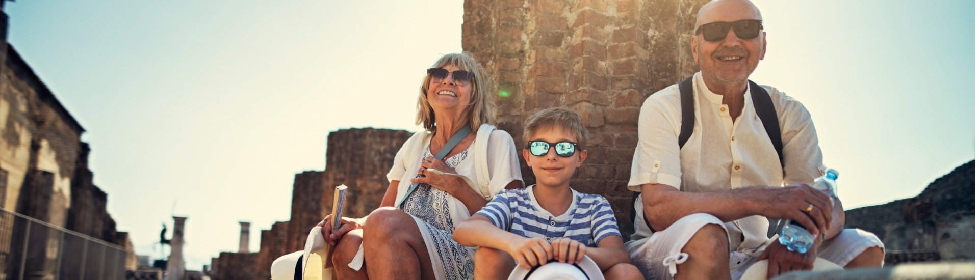 senior couple with grandson